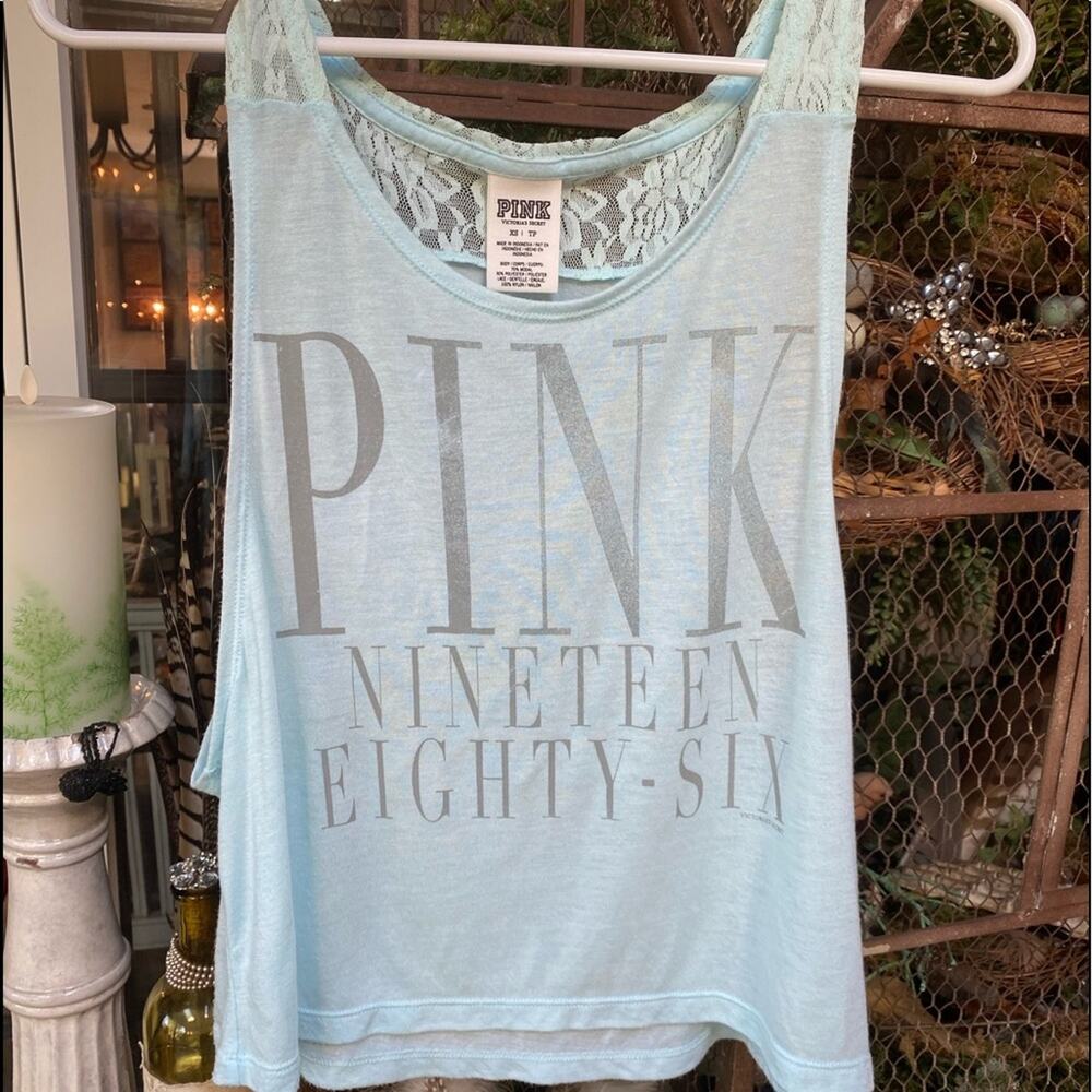 Victoria’s Secret Pink lace crop Tank XS